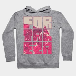 Fortaleza, Ceara, Brazil - Blossom City Map Typography - Blossom Hoodie